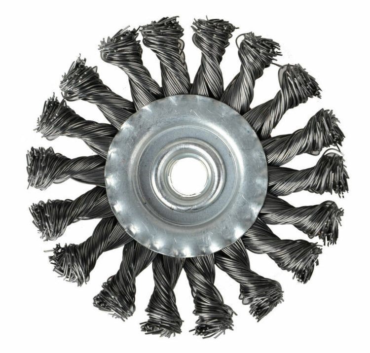 a circular metal object with many twisted metal strands