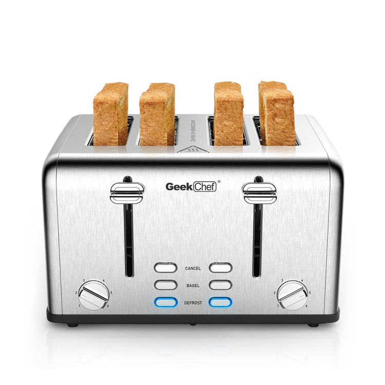 a toaster with toasted bread in it