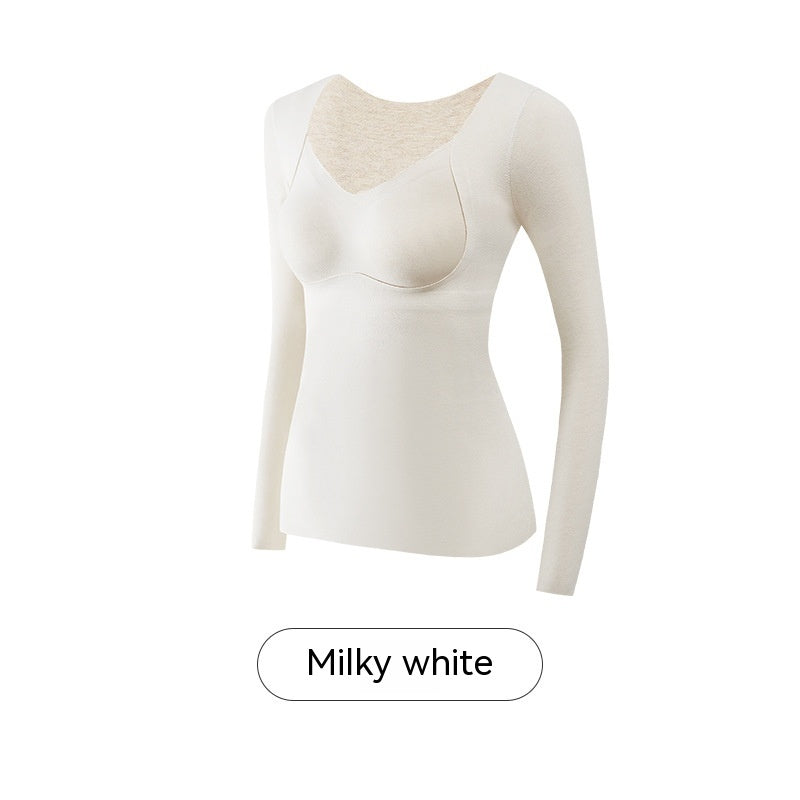 Women's Chest Cushion Wool Lining Thickened Underlay Shirt