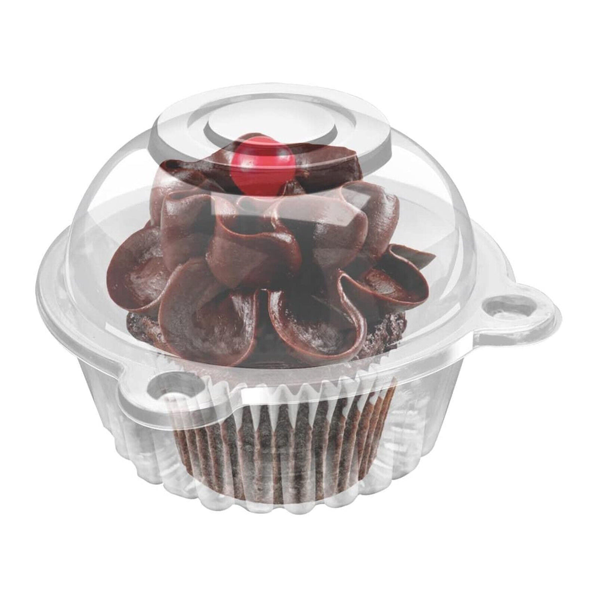 a cupcake in a plastic container