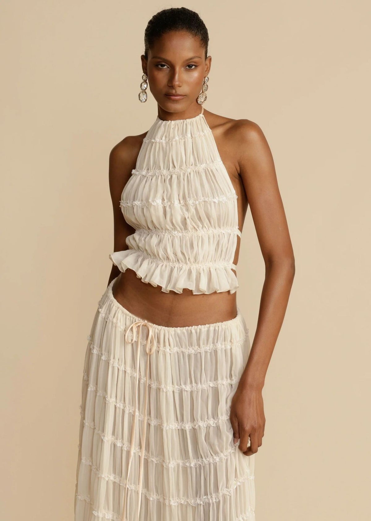 a woman in a white dress