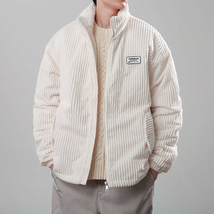 a man in a white jacket
