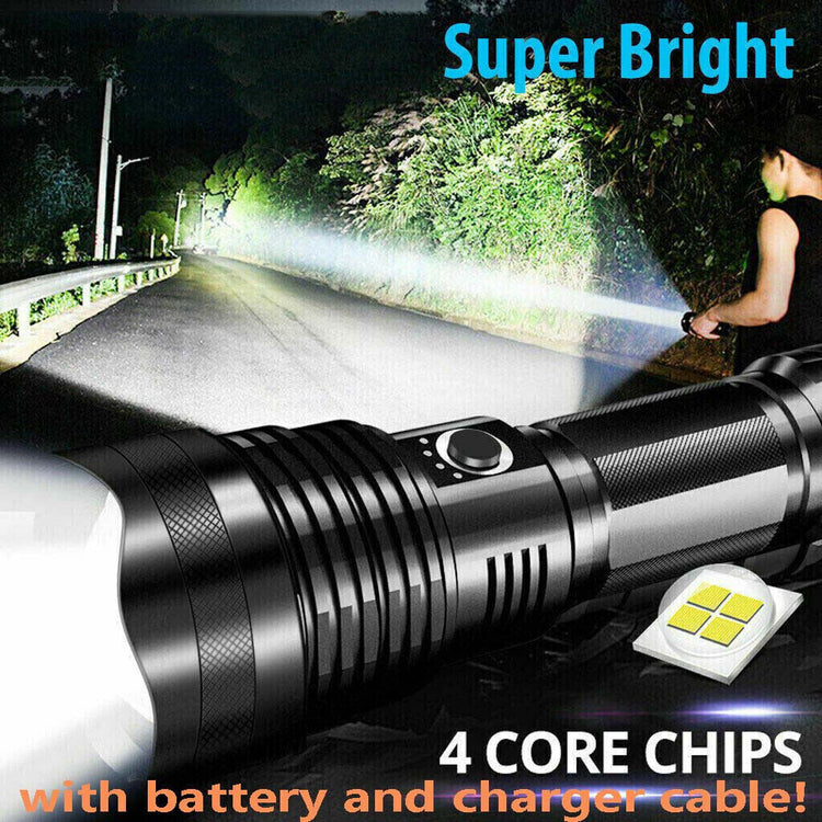 a flashlight on a road