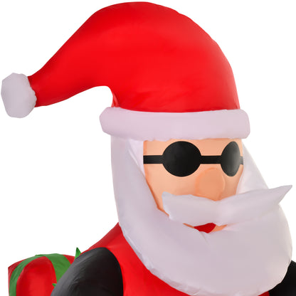 6' Christmas Inflatable Santa Claus Riding A Motorcycle with Toy Bag