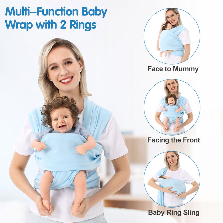 a woman holding a baby in a sling