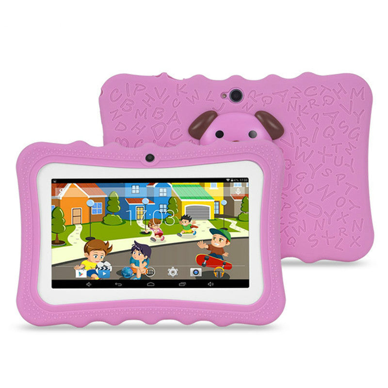 a tablet with a cartoon character on it