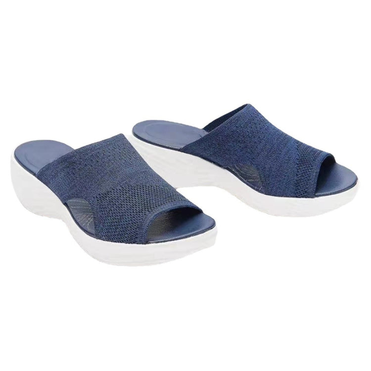 a pair of blue sandals