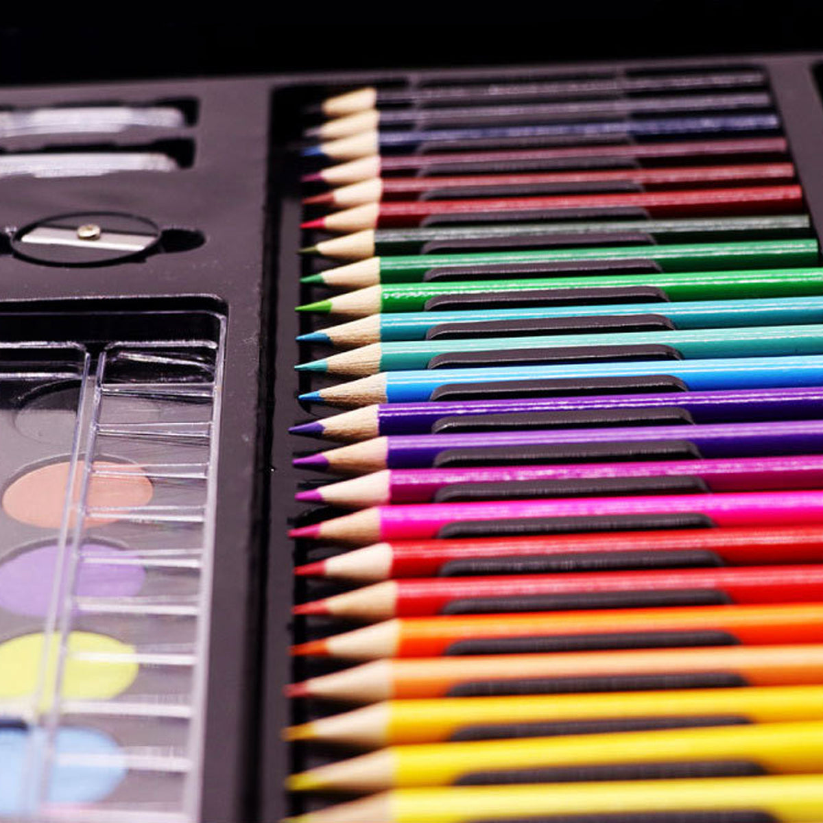 a box of colored pencils