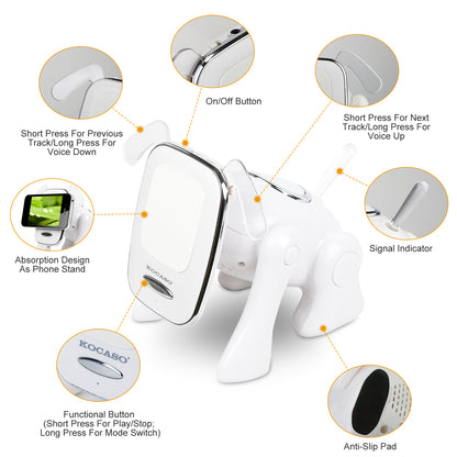 Puppy Dog Wireless Speaker Portable Mini Music Player Stereo Cute Animal Speaker With Built-In Mic FM Radio Stereo Bass MMC Card Slot USB Port For Cellphone Tablet