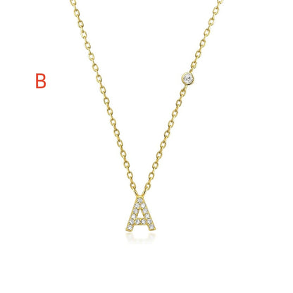 Fashion Jewelry Luxury Gold Color A-Z 26 Letters Necklace CZ Pendant For Women Cute Initials Name Necklace Fashion Party Wedding Jewelry Gift