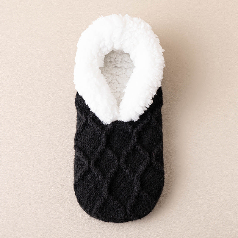 a black and white slipper