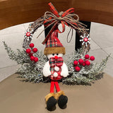 Christmas Snowman and Reindeer Wreath Ornament
