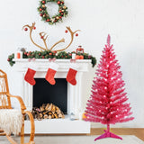 4-Foot Red Artificial Christmas Tree with 50 Lights