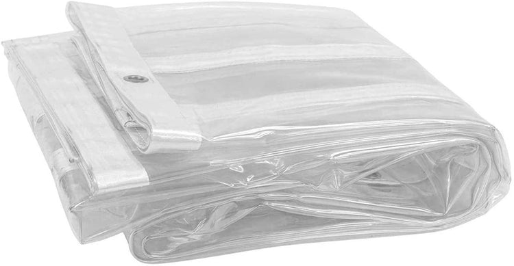 a clear plastic bag with a white handle
