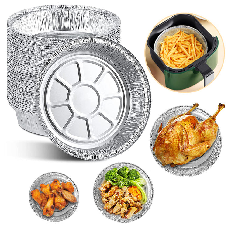 a group of foil pans with food in them