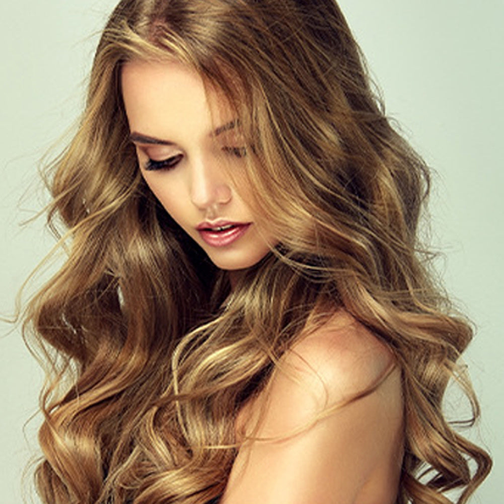 a woman with long hair