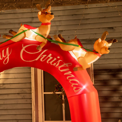 Christmas Inflatables Outdoor Decorations Arch with Santa Claus Riding a Sled