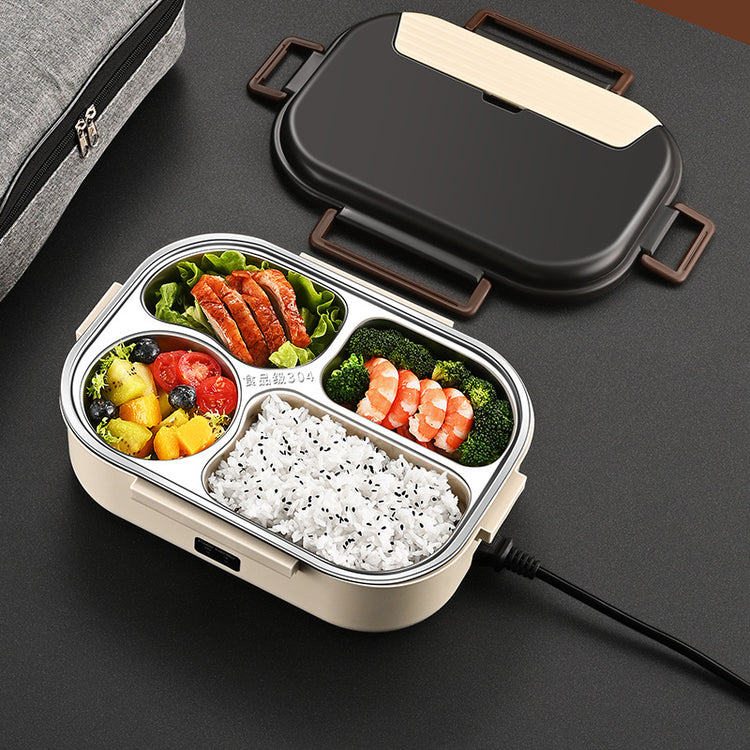 a lunch box with food in it