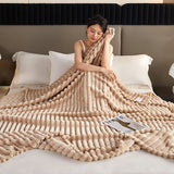 Double-Sided Plush Rabbit-Fur-Feel Blanket