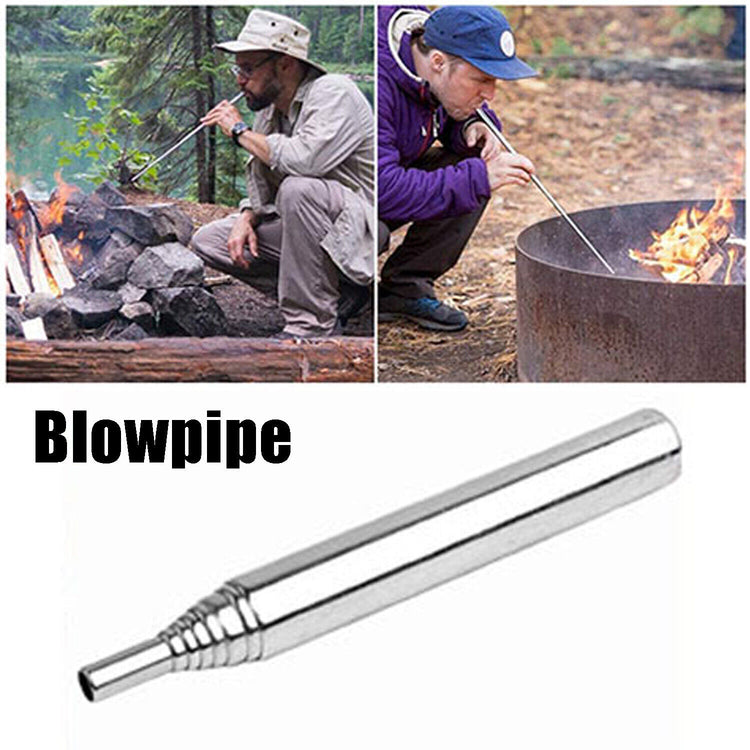 a man using a blow pipe