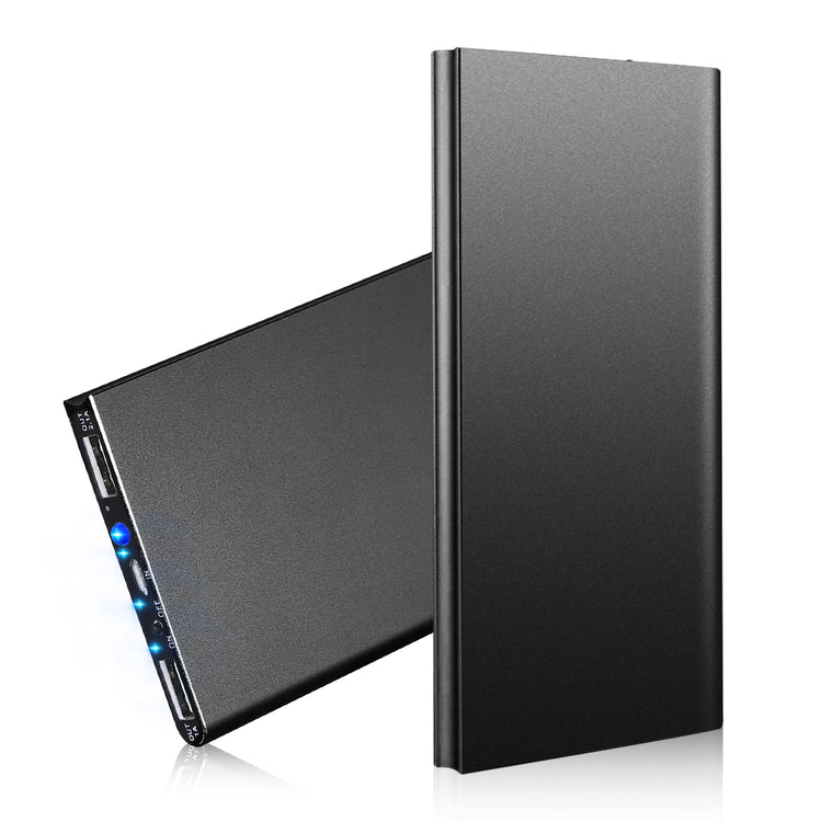 a black rectangular object with blue lights