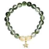 Green Crystal Flower Beaded Bracelet
