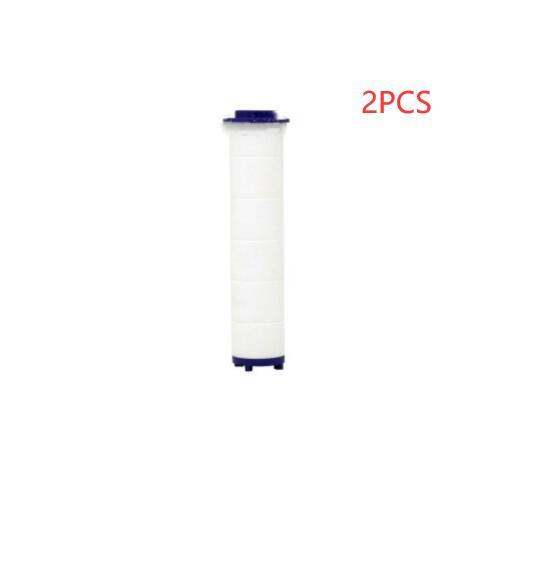 a white and blue cylinder with a blue lid