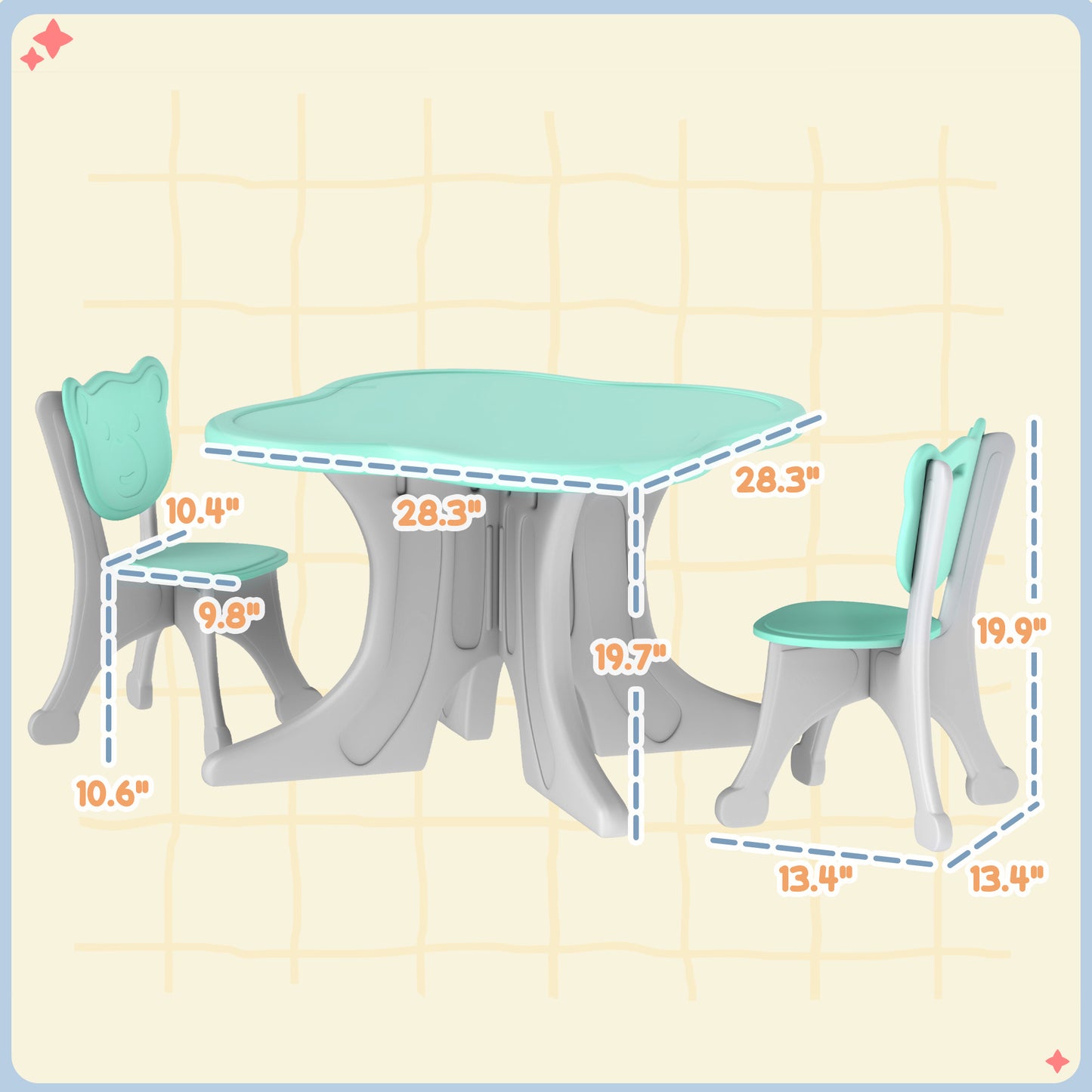 5 Pieces Kids Table and Chairs