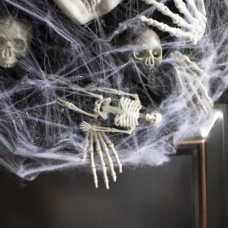 a group of skeletons and spiders