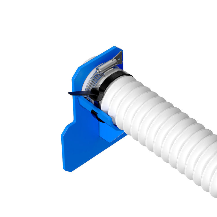 a blue and white pipe