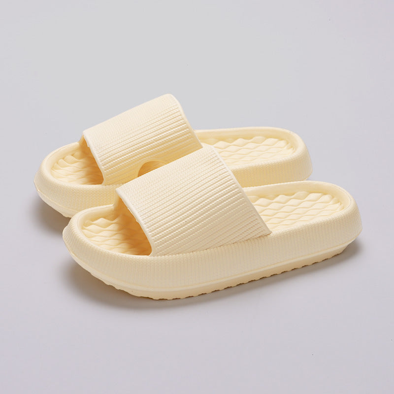 a pair of white slippers