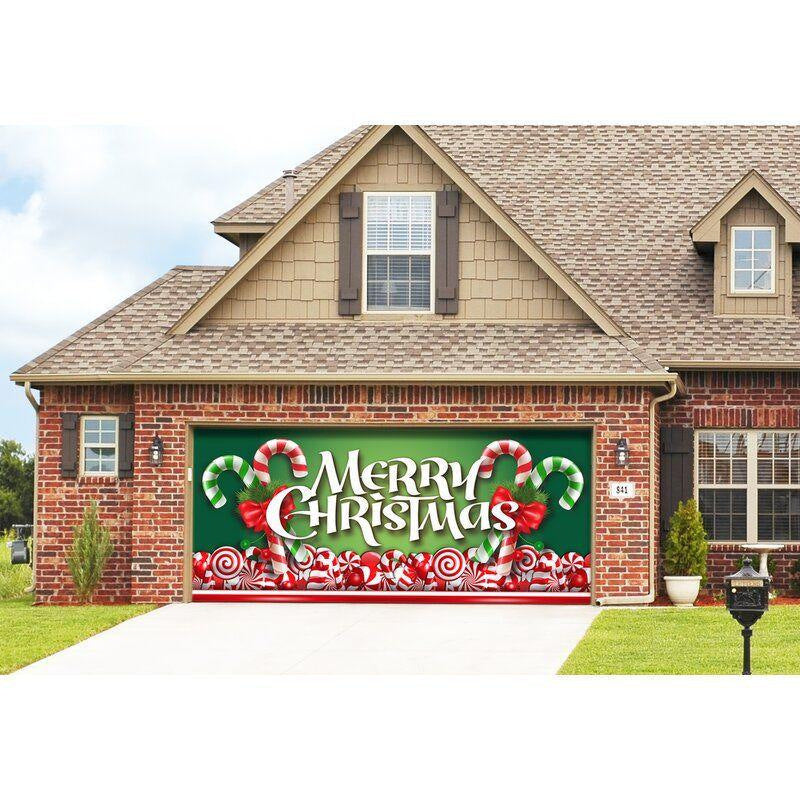 a house with a garage door