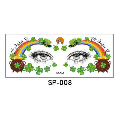 Irish Glitter Tattoo Sticker St Patrick Holiday Party