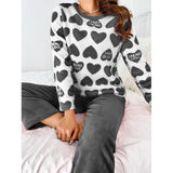 Warm Flannel Pajama Set with Long Sleeves