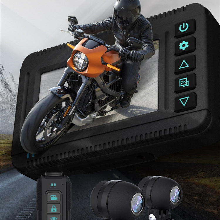 a screen with a person riding a motorcycle