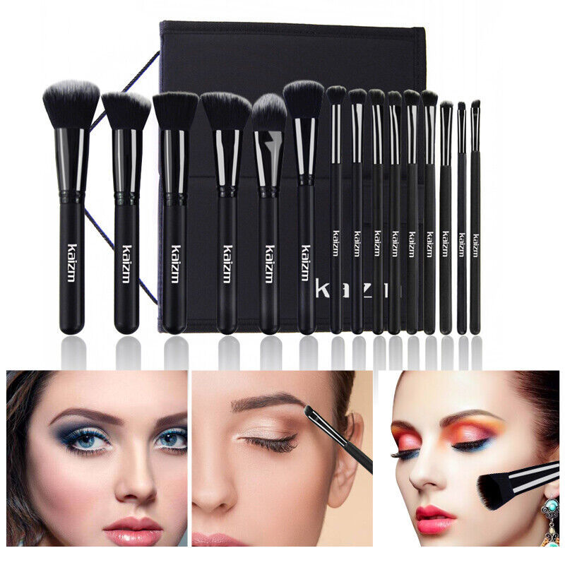 a group of makeup brushes