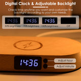 Touch-Control Bedside Lamp with Clock and Wireless Charging