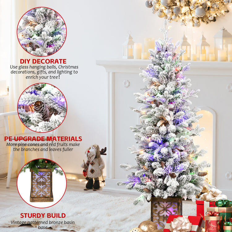 a christmas tree with lights and presents