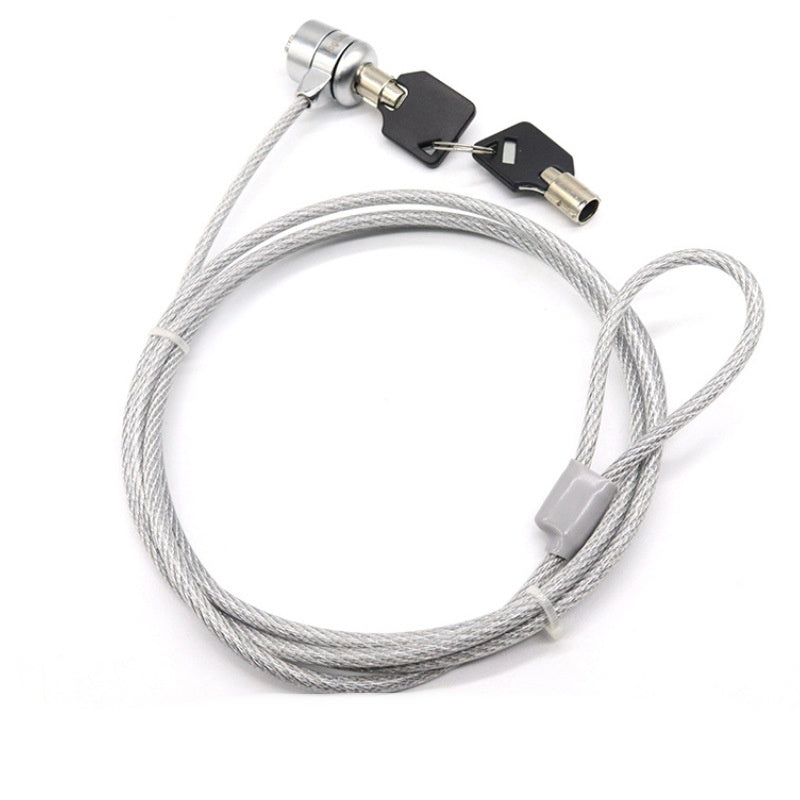 a lock with keys on a cable