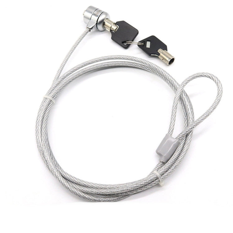 a lock with keys on a cable