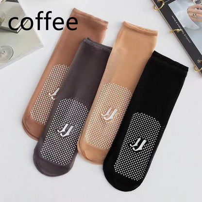 Ultra-thin Seamless Glue Dispensing Non-slip Massage Footbed Short Stockings