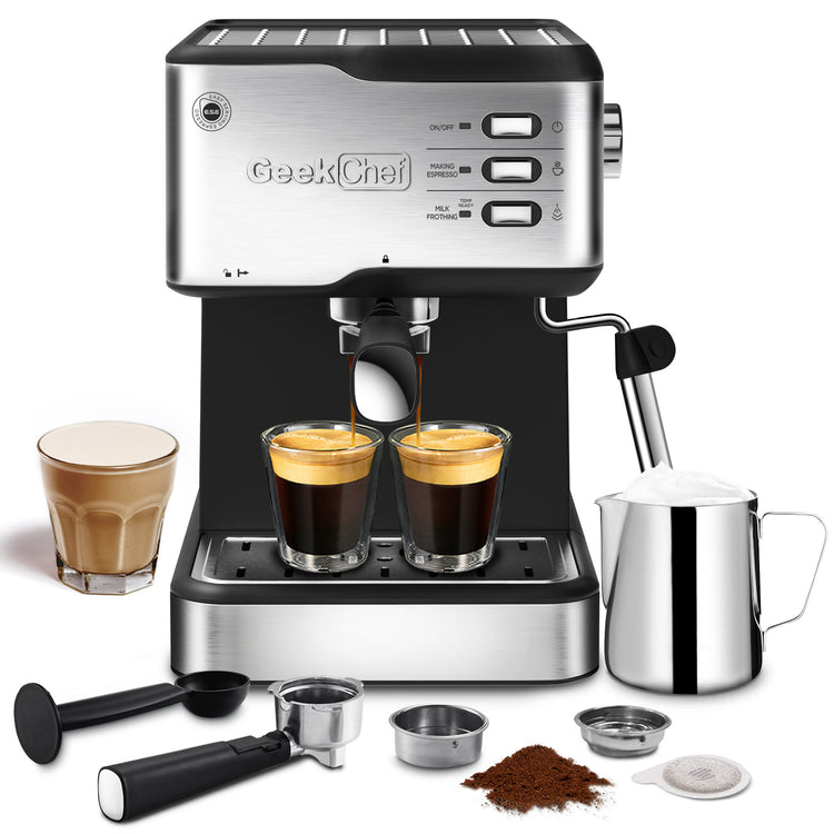 a coffee machine with cups of coffee
