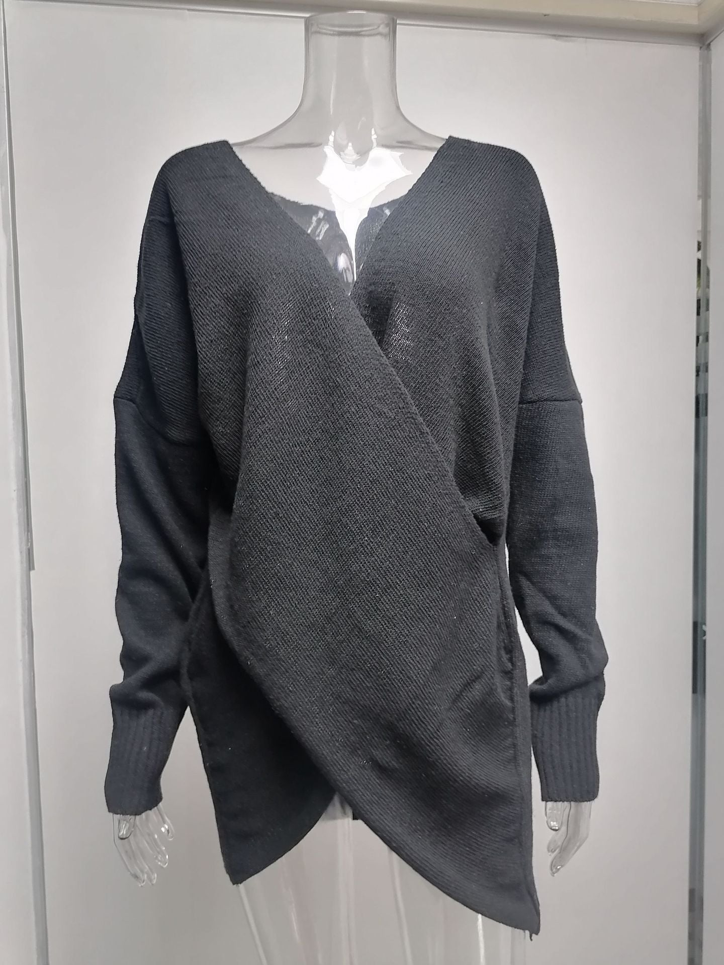 Cross Loose Outer Wear Women's Knitted Sweater