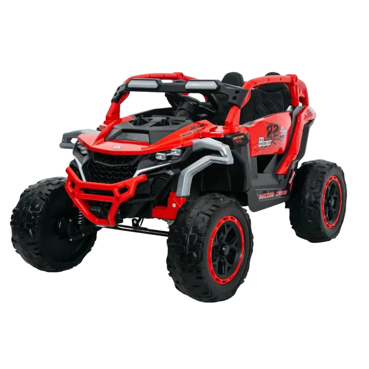 a red and black toy vehicle