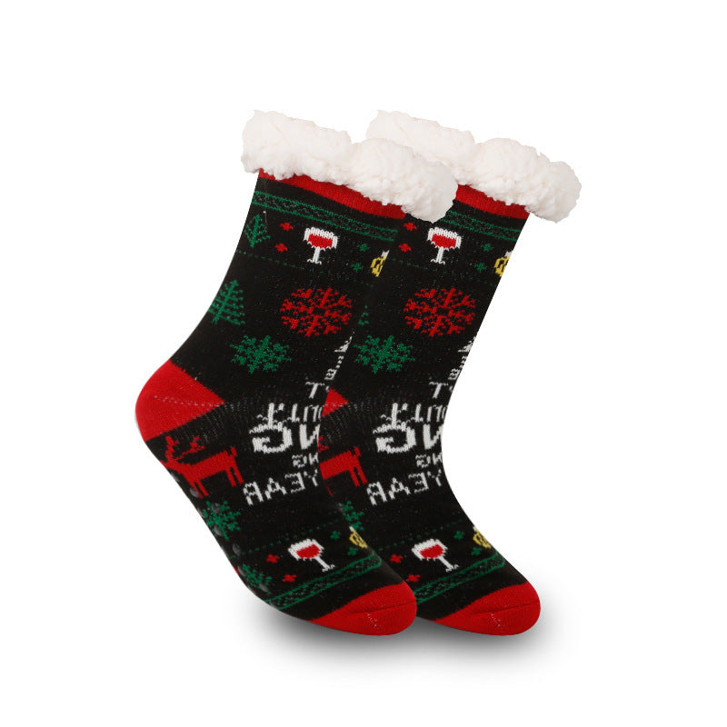 a pair of socks with white fur