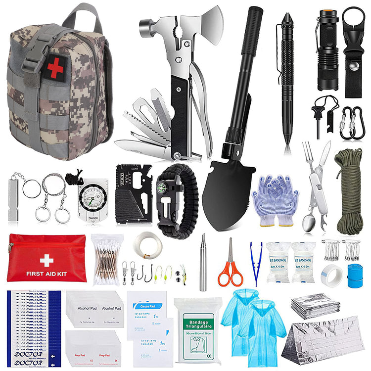a group of items for a survival kit