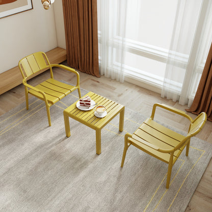 2-Piece PP Single Seater Chairs   Coffee Table Set   Indoor Outdoor Multi  Purpose Furniture For Living Room, Balcony, Beach