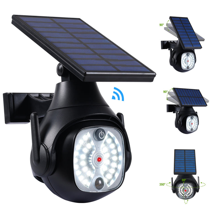 a solar powered light with a solar panel