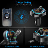 NEW FM Transmitter Bluetooth 5.0 Wireless Car 3USB Charger Handsfree Mp3 Player