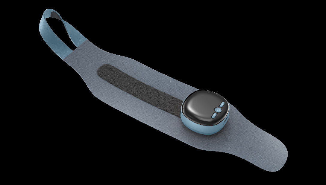 a blue device on a black background